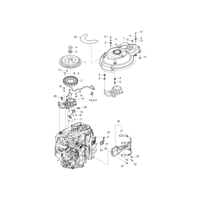BOBINE D'ALLUMAGE AVEC R-CAP MFS75/90/100/115/140A