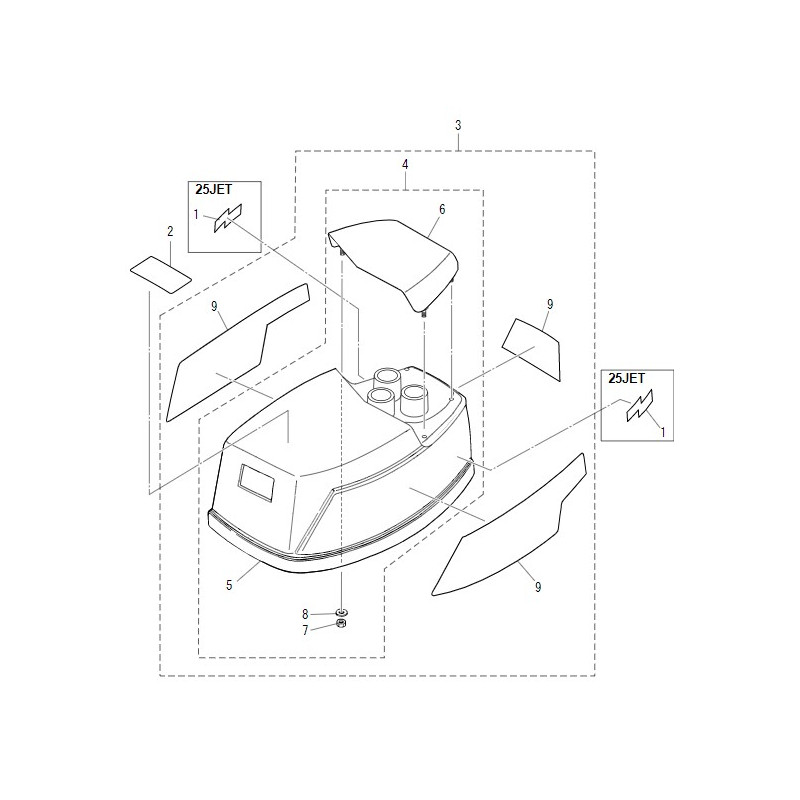 SOUS-ENSEMBLE DE CAPOT SUPÉRIEUR